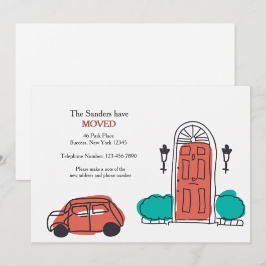 Faire-part de déplacement de porte avant (Devant / Derrière)