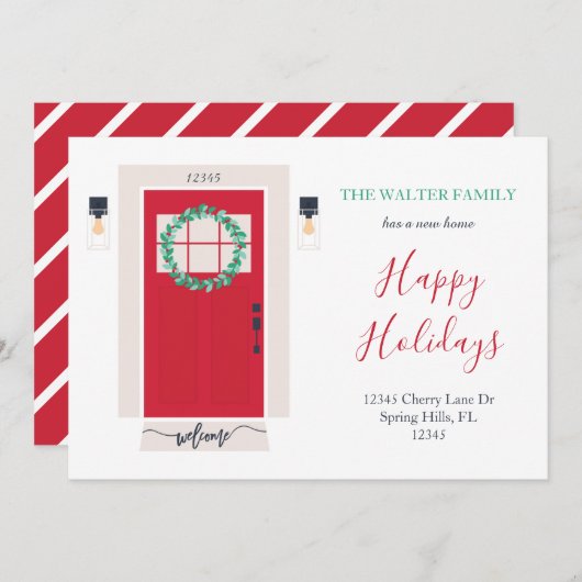 Faire-part de déplacement de porte avant rouge (Devant / Derrière)