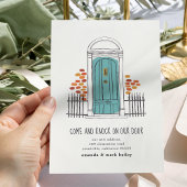 Faire-part de déplacement de porte bleue