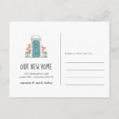 Faire-part de déplacement de porte bleue (Dos)