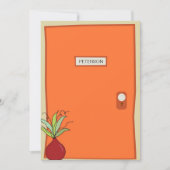 Faire-part de déplacement de porte orange (Devant)