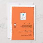 Faire-part de déplacement de porte orange (Dos)