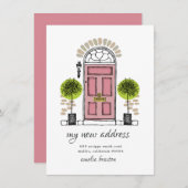 Faire-part de déplacement de porte rose (Devant / Derrière)