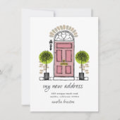 Faire-part de déplacement de porte rose (Devant)