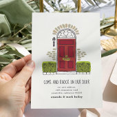 Faire-part de déplacement de porte rouge