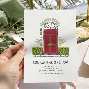 Faire-part de déplacement de porte rouge
