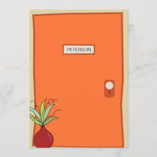 Faire-part de déplacement de portes orange