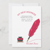 Faire-part de déplacement de stylo d'inkwell et de (Devant)