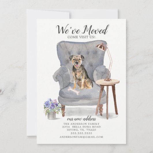 Faire-part de déplacement de Terrier frontalier (Devant)