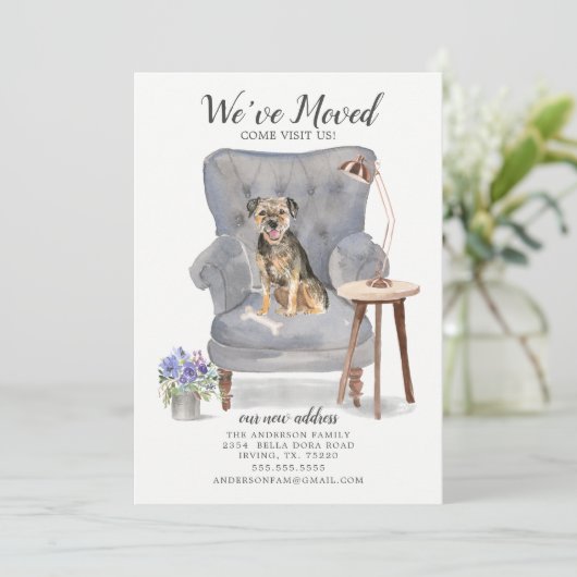 Faire-part de déplacement de Terrier frontalier (Debout devant)