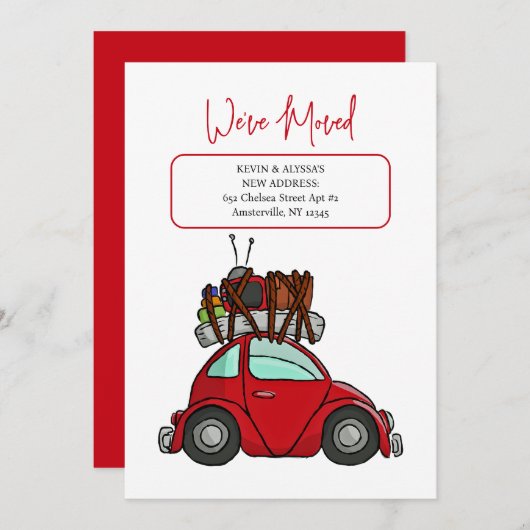 Faire-part de déplacement de voiture (Devant / Derrière)