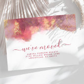 Faire-part De Déplacement D'Encre Aquarelle Rose E