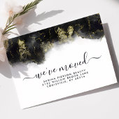 Faire-part De Déplacement D'Encre Noir Et Or Aquar