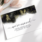Faire-part De Déplacement D'Encre Noir Et Or Aquar