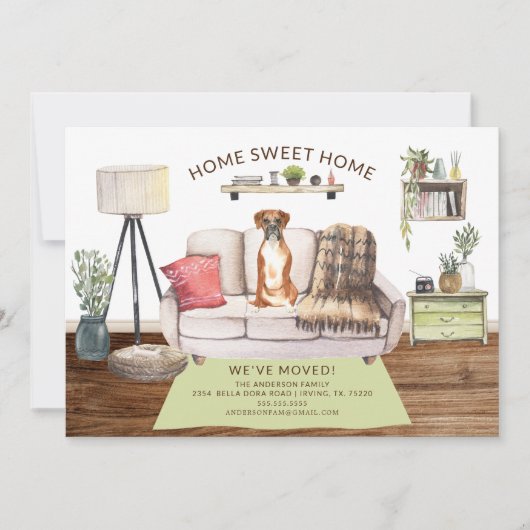 Faire-part de déplacement des chiens de boxe (Devant)