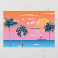 Faire-part de déplacement des rives de palmiers