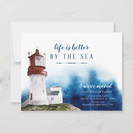 Faire-part de déplacement du phare côtier (Devant)
