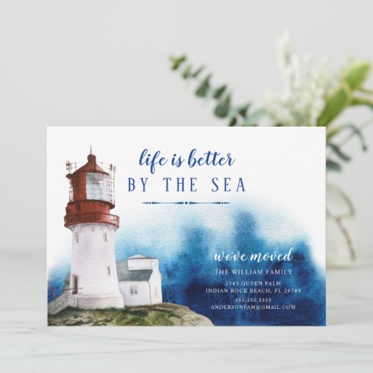Faire-part de déplacement du phare côtier (Debout devant)