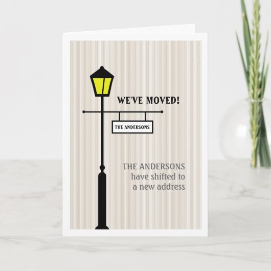Faire-part de déplacement du poste de lampe (Devant)