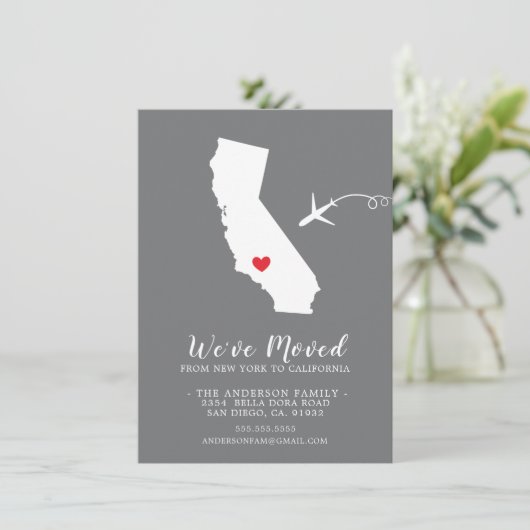 Faire-part de déplacement | Etat de Californie (Debout devant)
