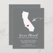Faire-part de déplacement | Etat de Californie (Devant / Derrière)
