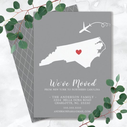Faire-part de déplacement | État DE LA CAROLINE DU