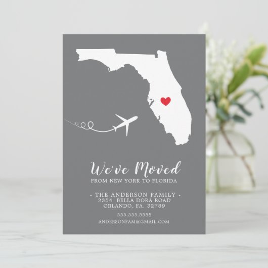 Faire-part de déplacement | État Floride (Debout devant)