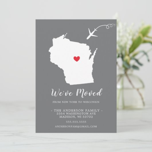 Faire-part de déplacement | Etat WISCONSIN (Debout devant)
