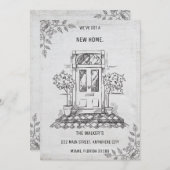 Faire-part de déplacement gris minimaliste (Devant / Derrière)