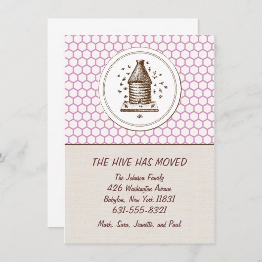 Faire-part de déplacement | Hiver | Pourpre (Devant / Derrière)