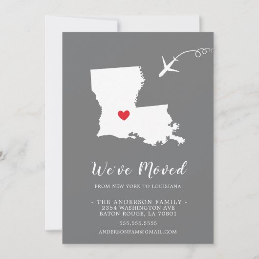 Faire-part de déplacement | LOUISIANA (Devant)