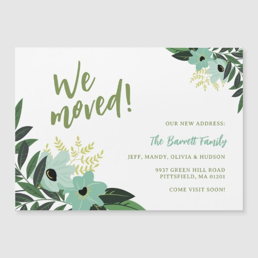 Faire-part de déplacement magnétique tropicale flo (Devant)