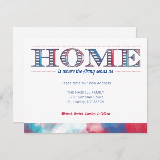 Faire-part de déplacement militaire (Devant / Derrière)