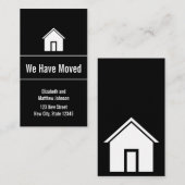 Faire-part de déplacement noir et blanc (Devant / Derrière)