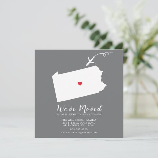 Faire-part de déplacement | PENNSYLVANIE D'Etat (Debout devant)