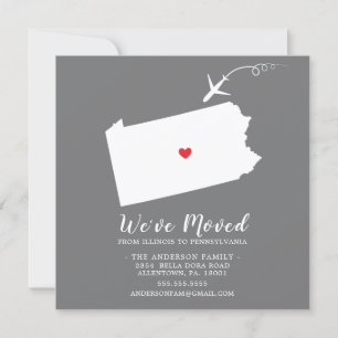 Faire-part de déplacement   PENNSYLVANIE D'Etat