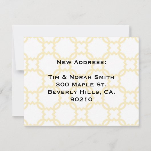 Faire-part de déplacement personnalisable (Dos)