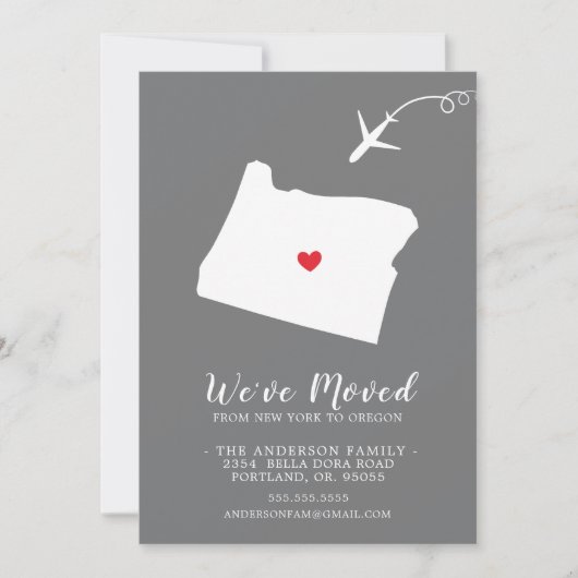 Faire-part de déplacement | RÉGION D'ÉTAT (Devant)