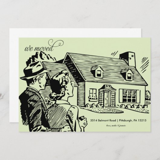 Faire-part de déplacement rétro (Devant / Derrière)