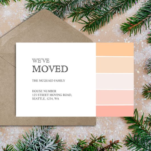 Faire-part de déplacement rose rose rose Peach