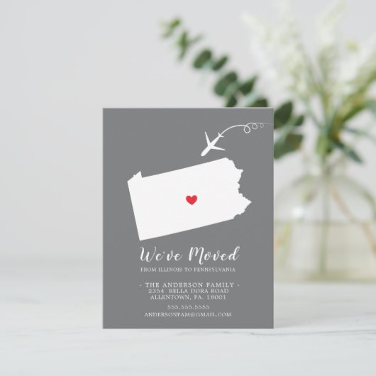 Faire-part de déplacement | State Pennsylvania (Debout devant)