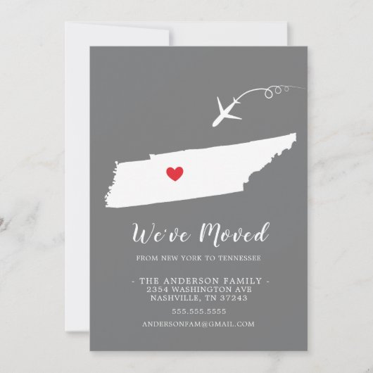 Faire-part de déplacement | TENNESSEE (Devant)