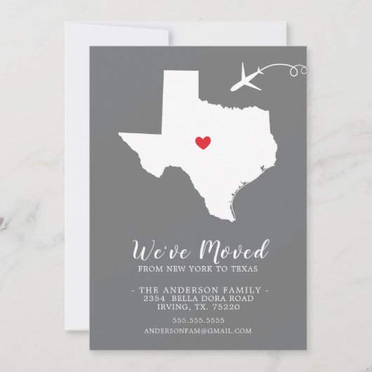 Faire-part de déplacement | TEXTES D'ÉTAT (Devant)