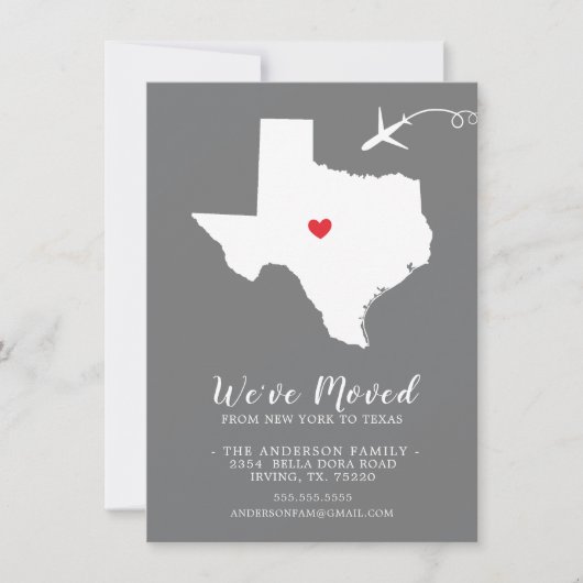 Faire-part de déplacement | TEXTES D'ÉTAT (Devant)