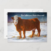 FAIRE-PART DE DÉPLACEMENT : VACHE À BOEUF HÉRÉFORD (Devant / Derrière)