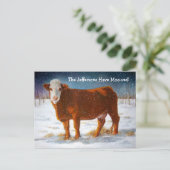 FAIRE-PART DE DÉPLACEMENT : VACHE À BOEUF HÉRÉFORD (Debout devant)