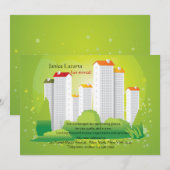 Faire-part de déplacement vert de la ville (Devant / Derrière)