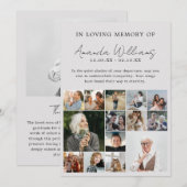 Faire-part de deuil photo - 15 Collage photo (Devant / Derrière)