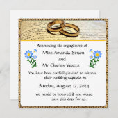 Faire-part de deux anneaux et une Bible pour la da (Devant / Derrière)