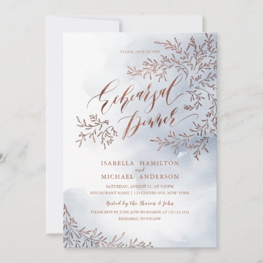 Faire-part de dîner de répétition de calligraphie (Devant)